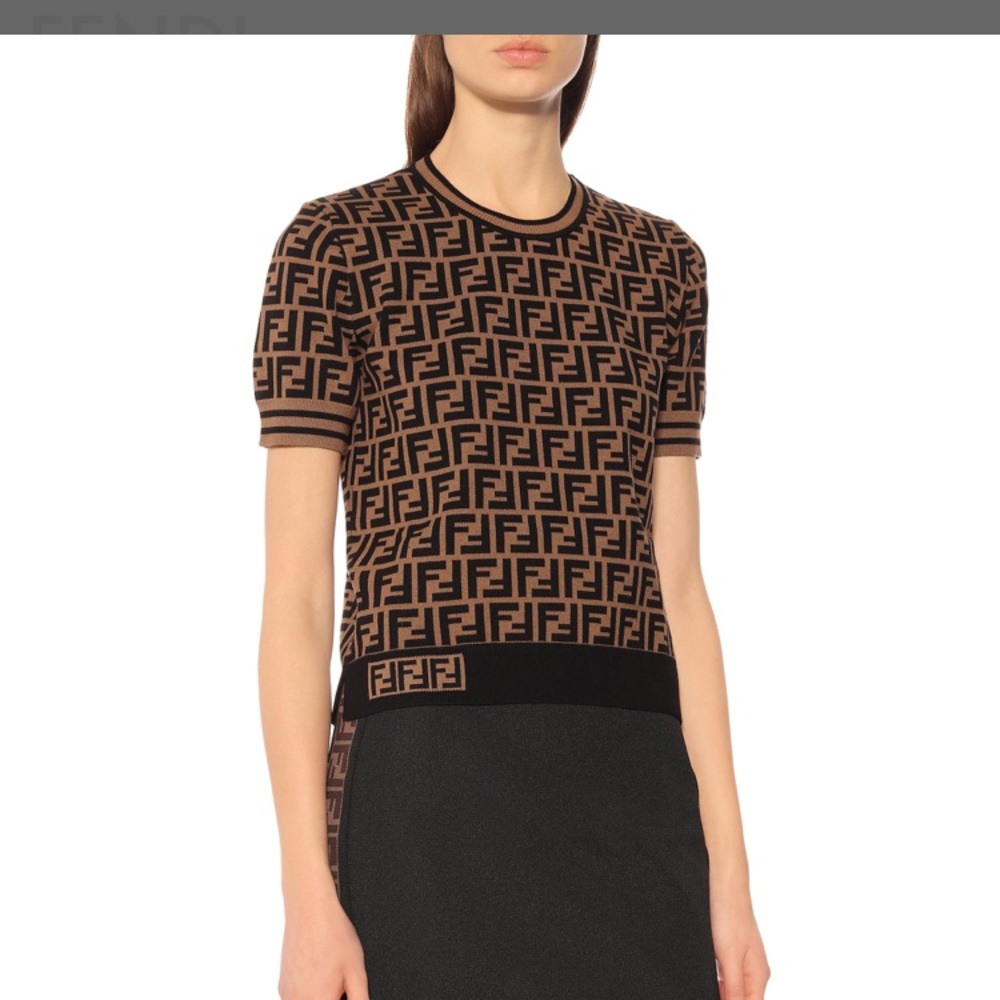 Fendi Crew Neck Monogram Sweater - Size IT 44